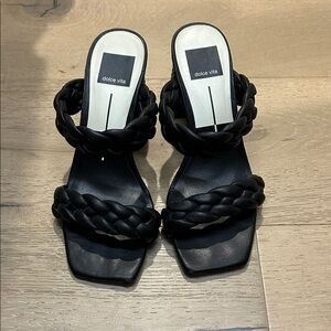 Dolce Vita Black Braided Sandal Heel